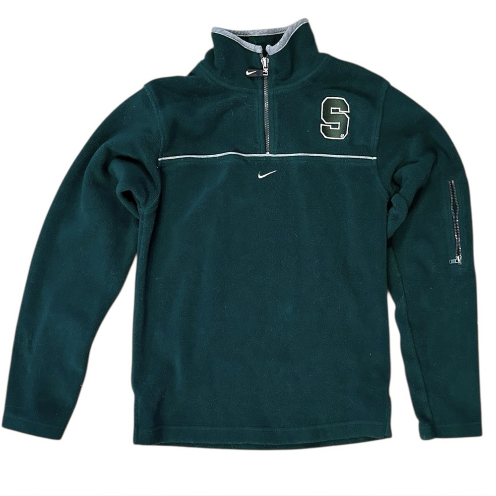 Nike Youth Large Boys MSU Quarter Zip Sweatshirt Fleece Michigan State NCAA